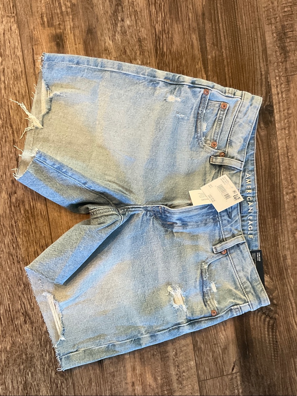 American Eagle Outfitters Light Wash Distressed Jean Shorts
